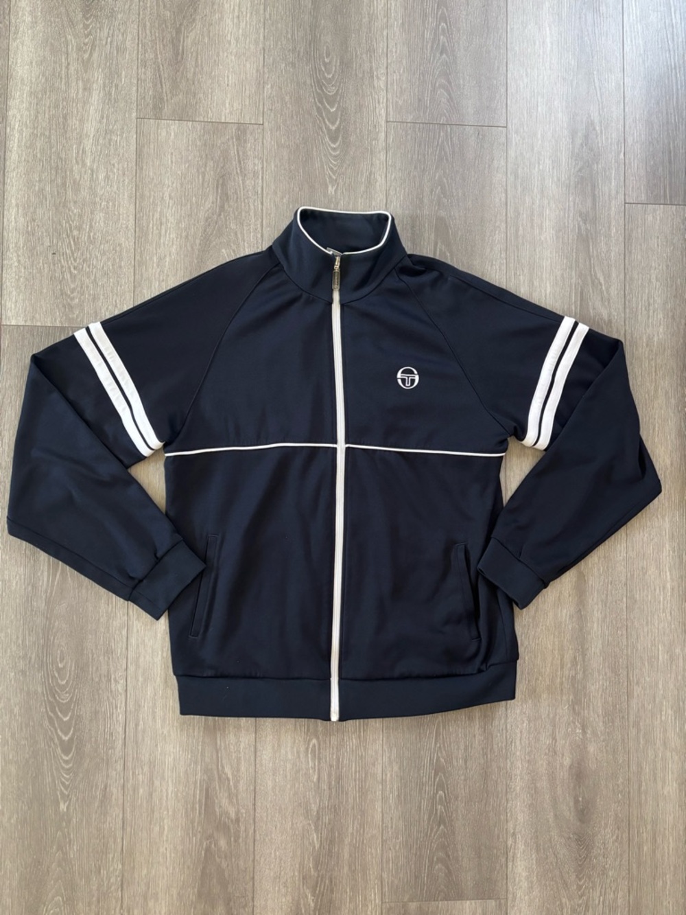 Sergio Tacchini Orion Tennis Track Top Jacket - Night Sky/Navy/White Size 2XL
